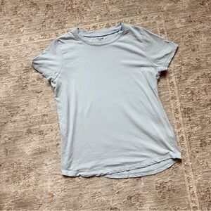 Madewell 100% Cotton Tee Women's Light Blue T-Shirt Top Casual Short Sleeve Sz S
